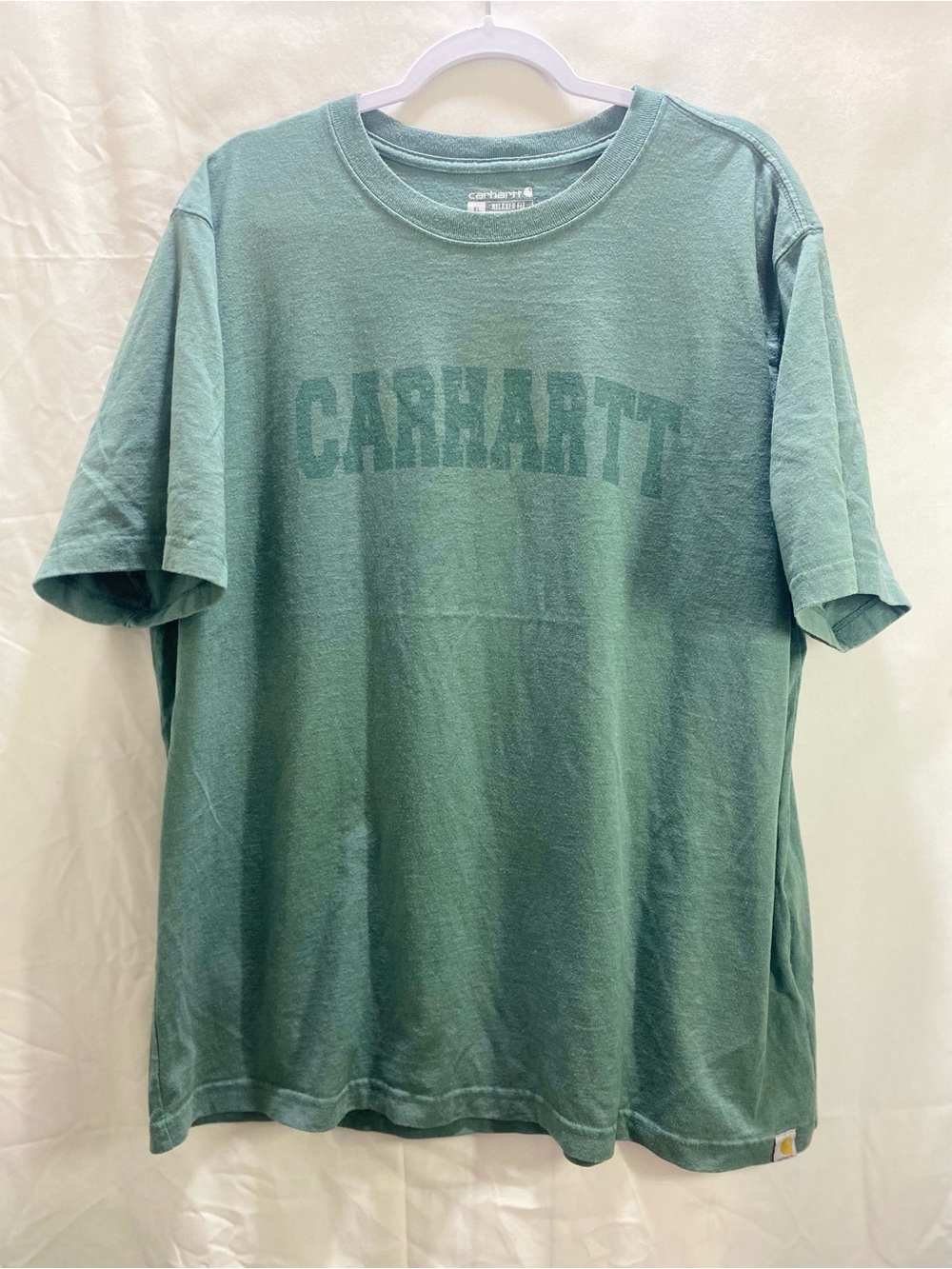 Carhartt Men's Short Sleeve T-Shirt Size XL Relaxed Fit Teal Green